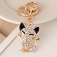 thumbnail image 2 of Llavero de moda con dije de gato, cristal brillante, regalo y recuerdo únicos, 2 of 4