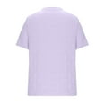 thumbnail image 4 of Liquidation! Hauts Grande Taille pour Femmes, Blouse à Manches Courtes d'Été pour Femmes, Haut Décontracté Uni à Col Rond et Manches Courtes pour Femmes, 4 of 5