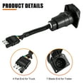 thumbnail image 4 of Unique Bargains Flat 4 Pin to 7 Way Round RV Trailer Plug Adapter for Camper Trucks and Boat Trailers, 4 of 8