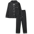 thumbnail image 2 of Womens Pajama Set Autumn Winter Long Sleeve Lapel Vest with Trousers Plus Size Home Wear, 2 of 3
