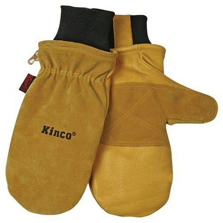 Kinco 901T-S Men's Heatkeep Thermal Lining Premium Pigskin Leather Ski Mitts, Work Gloves (Size: