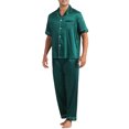 thumbnail image 5 of INSPIRE CHIC Satin Pajamas Set for Men's 2 Pieces Sleepwear Sleepshirt Sleep Pants Casual Loungwear, 5 of 6