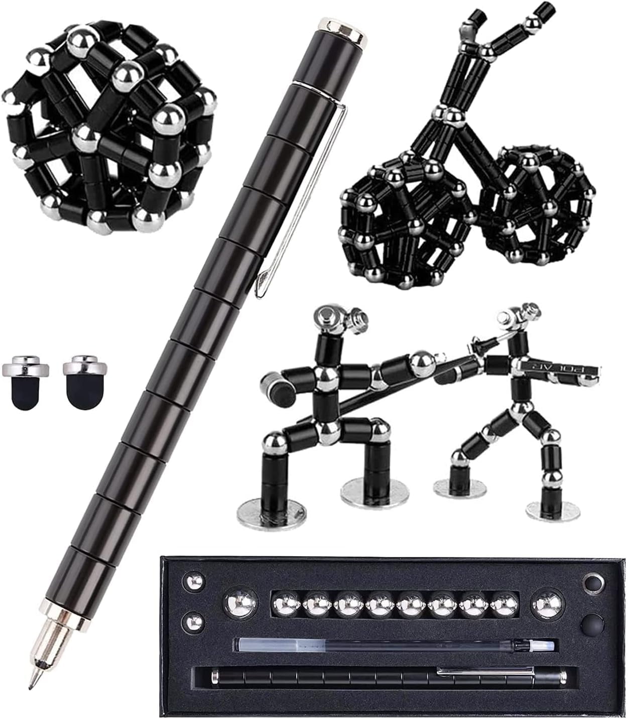 OBEST Fidget Slider EDC – Juguete De Succión Magnética Para Aliviar El Estrés, 3 Piezas Desmontables, Ideal Para Manos Nerviosas Y Concentración