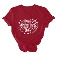 thumbnail image 5 of VKOYWKM Valentine's Day Heart Tops for Women Romantic Love Graphic Tees Cute Tops Casual Short Sleeve Loose Fit Tees Valentine Round Neck Holiday Tshirt Shirts, 5 of 7