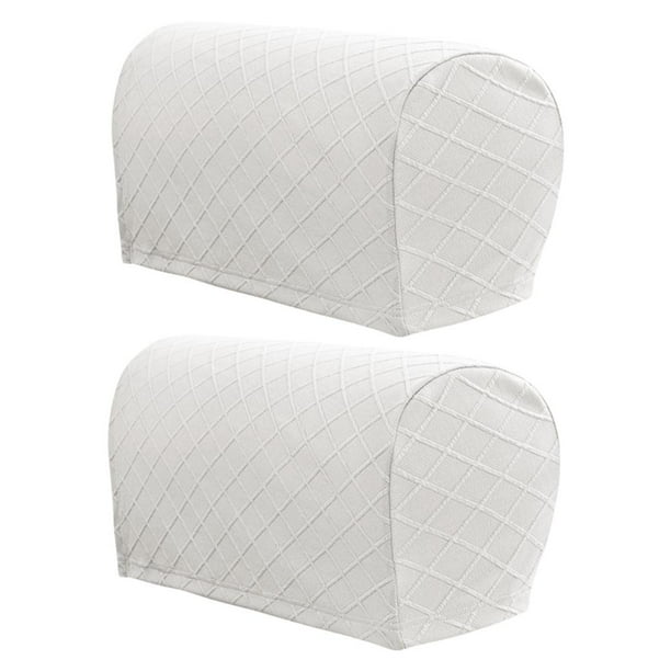 Paquete de 2 protectores de brazos, fundas para reposabrazos, fundas para reposabrazos para sofá, sofá de dos plazas blanco