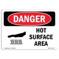 thumbnail image 1 of SignMission OS-DS-A-1218-L-2217 12 x 18 Po Signe de Danger OSHA - Surfaces Chaudes dans Cette Zone, 1 of 1