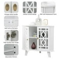 thumbnail image 3 of eclife 32-Inch Corner Sideboard Cabinet, Freestanding White Storage Furniture with 2 Doors and Adjustable Shelves, 3 of 8