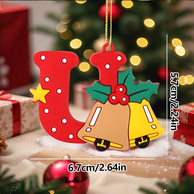 Decoraciones Del Árbol de Navidad 26 Piezas Set de Decoración Del Árbol de Navidad Incluye Mayúsculas Letras Inglesas Ornamentos Del Árbol de Navidad