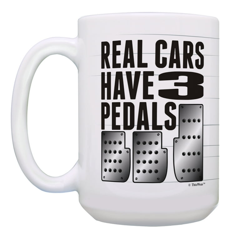 ThisWear Funny Coffee Cups Real Cars Have 3 Pedals Car Themed Coffee Mug  Gifts for Car Lovers Car Enthusiast Accessories Mechanic Mug 2 Pack 15oz Coffee  Mugs 