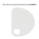 thumbnail image 5 of Paleta de mezcla para decoración de uñas con espátula, bandeja para mezclar maquillaje transparente con orificio para el pulgar, forma semicircular acrílica, 5 of 8