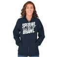 thumbnail image 4 of Sprawl and Brawl Muay Thai Fight Unisex Fleece Graphic Zip Up Hoodie Brisco Brands 2X, 4 of 5
