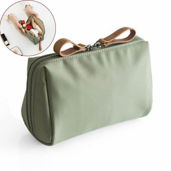 Xhegex Makeup Case Small, Cosmetic Zipper Bag for Purse Mini, Women Cute Traveling Accessories Pouch for Ladies Thanksgiving Christmas Gifts, Storage Pouches for Organization, Green