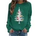 thumbnail image 3 of Yertdoel Christmas Sweatshirts for Women Fashion Print Round Neck Loose Pullover Top Fall Winter Holiday Comfy Casual Shirts, 3 of 7