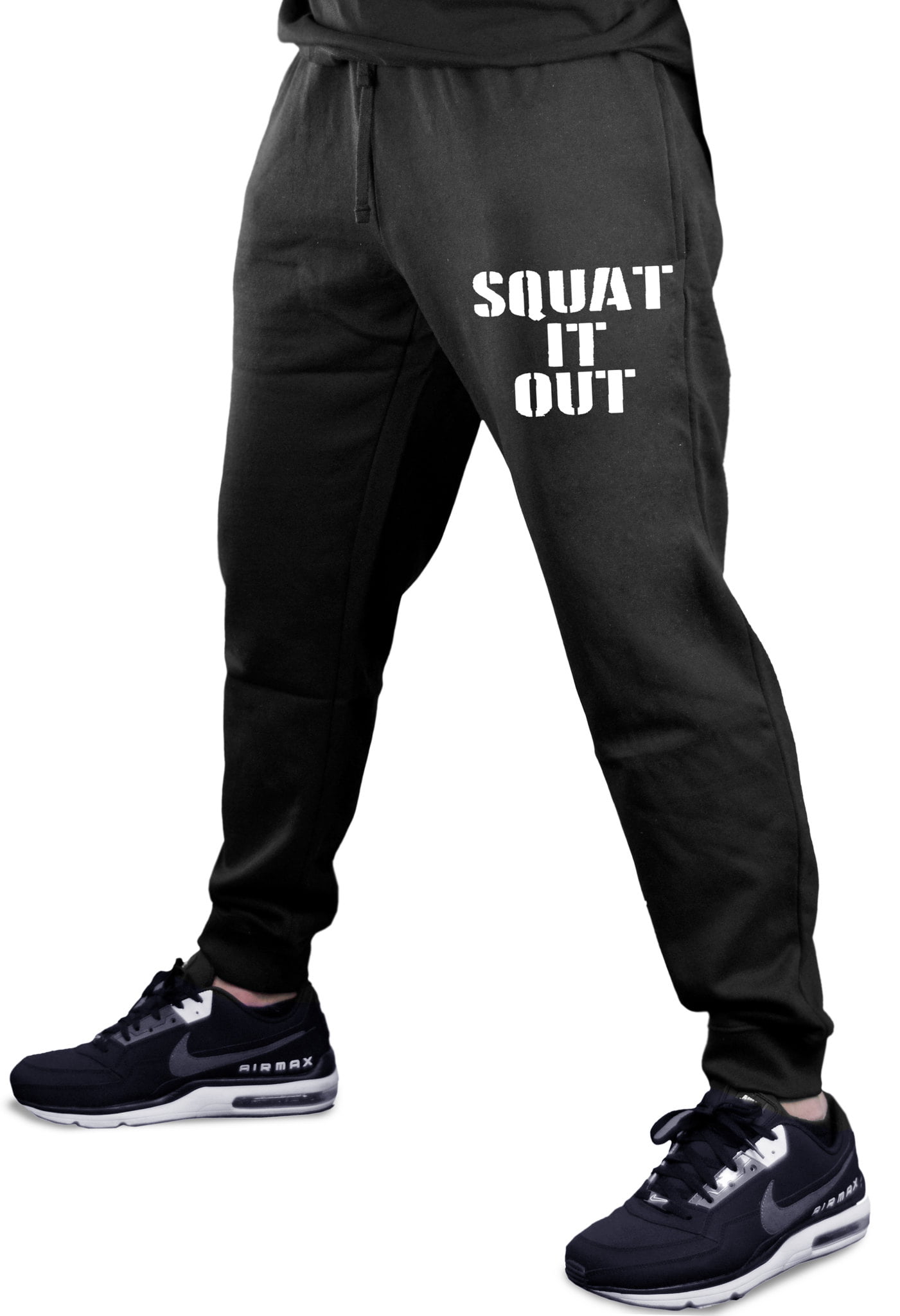 Mens Squat It Out V447 Gray Fleece Jogger Sweatpants Gym Shorts