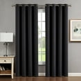 thumbnail image 4 of Chyna Blackout Window Curtain Panels with Tiebacks, Grommet, Charcoal, 50" x 84", 4 of 17
