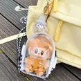 thumbnail image 2 of Bolsa de exhibición para exteriores para muñecas de peluche Labubu de 15cm con llavero, accesorios para muñecas, funda protectora transparente colorid, 2 of 5