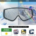 thumbnail image 2 of Findway Ski Goggles, Snowboard Goggles for Men Women, 100% UV Protection OTG Anti-Fog Wind Resistance Snow Goggles for Glasses Wearers, Adult Ski Goggles for Skiing/Skating/Snowmobile, 2 of 6