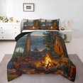 thumbnail image 2 of Erosebridal Happy Camping Bedding Sets King with Comforter, RV Car Duvet Insert, Rustic Theme Reversible Comforter Sets King Size, Microfiber Bedroom Decoration, 3 Pieces, 2 of 8