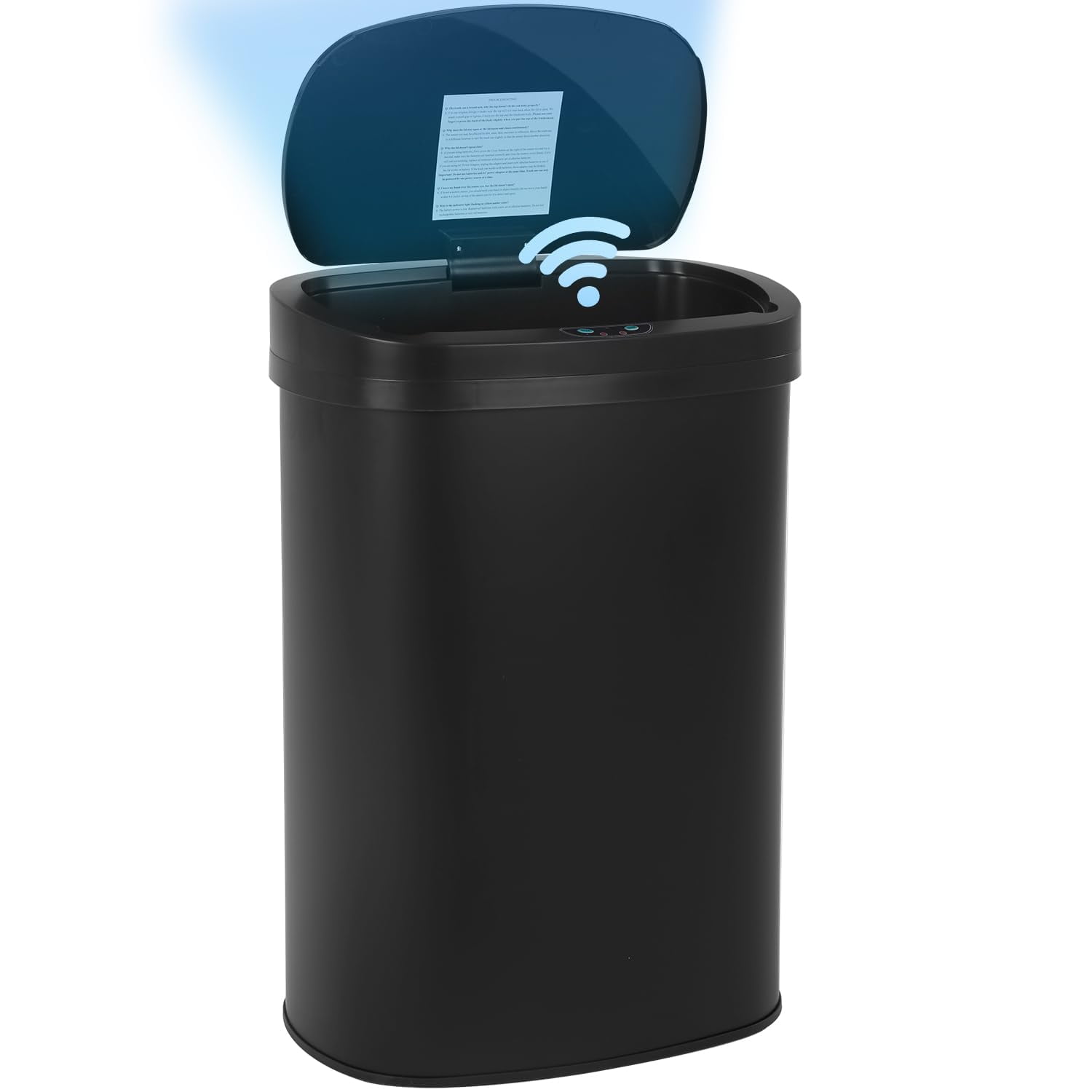 YRLLENSDAN Kitchen Tall Trash Can 13 Gallon Size Touchless Trash Can Motion Sensor Trash Can with Lid Odor-free Automatic Garbage Can 13 Gallon Waterproof Stainless Steel Trash Bin, Black