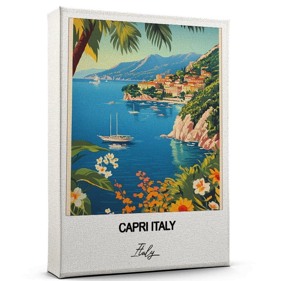 Capri Italy Travel Canvas Wall Art – Nature-Inspired Travel Decor with Scenic Views Italy Canvas Wall Print – A Captivating Gift for Adventure Seekers