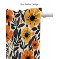 thumbnail image 5 of Orange Yellow Black Botanical Kitchen Valances for Windows Farmhouse Linen Window Valance Curtain for Living Room Window Treatment Modernism Floral Spring Valance Rod Pocket Topper, 42 x 12 Inch, 5 of 6