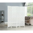 thumbnail image 4 of Roundhill Furniture Quarterfoil infused Diamond 4-Panel Room Divider in White, 4 of 5