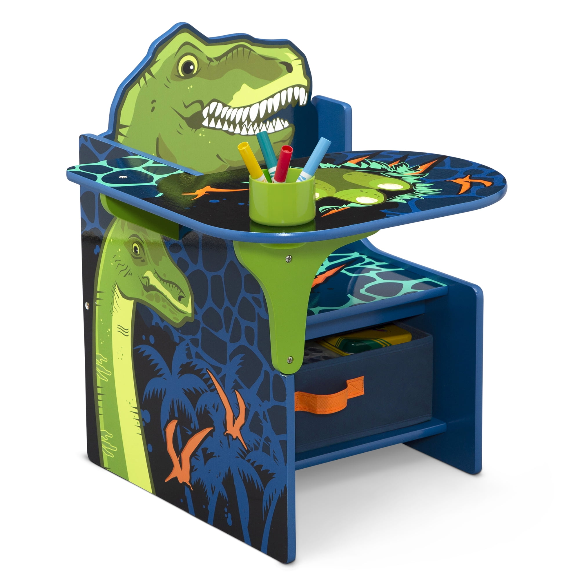 Delta Children Dinosaur Chair Desk with Storage Bin, Greenguard Gold Certified