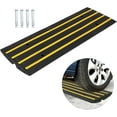 thumbnail image 1 of Heavy Duty 48 In Rubber Curb Ramp 50 Ton Capacity Threshold Ramp with Reflective Stripe for Cars Trucks Wheelchairs and Driveways, 1 of 8