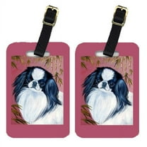Pair of 2 Japanese Chin Luggage Tags