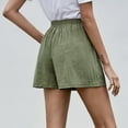 thumbnail image 4 of JINMGG Shorts for Women Clearance $5 Women Solid High Waist Cotton and Linen Shorts Pants Casual Beach Shorts Green S, 4 of 6
