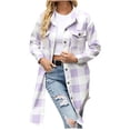 thumbnail image 2 of DailyTrove Women's Light Wash Plaid Duster Coat, Breezy Outerwear for Summer Beach Vacations & Sunset Strolls for women, 2 of 5