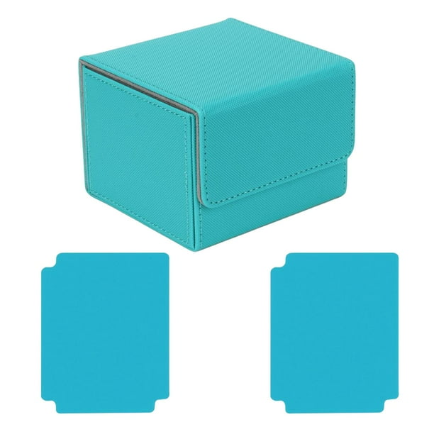 Caja para baraja de cartas Caja para naipes Contenedor para juguetes de cartas de colección Porta cartas con funda Rejilla Azul Claro