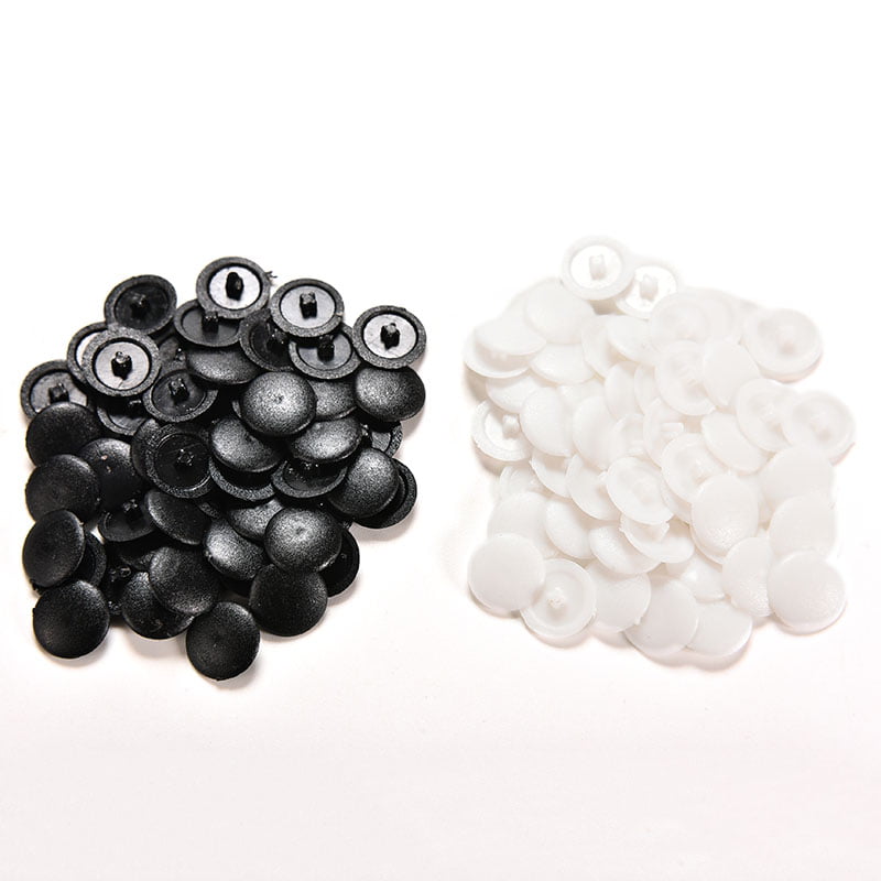 50/200x Plastic Screw Cover Caps Clip On Pozi Head Black White Colour WH 