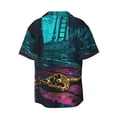 thumbnail image 6 of Lsque Lost Golden Key print Men's Cuban Collar Short Sleeve Shirt Summer Beachwear Casual Button Down Fashionable Vacation Leisure Shirt-3X-Large, 6 of 7