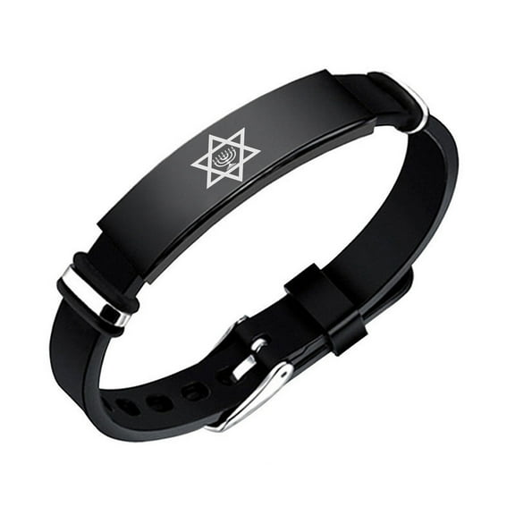 Magen Star Of David Silicone Bracelet Israel Judaica Bangle Messianic Menorah Wristband Jewish Symbol Jewelry
