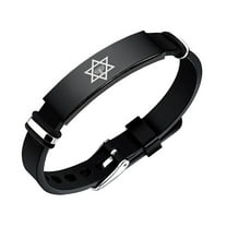 Magen Star Of David Silicone Bracelet Israel Judaica Bangle Messianic Menorah Wristband Jewish Symbol Jewelry