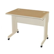 Pronto Adult Rectangle Portable Computer Desks with Lockable, Adjustable Height, Beige/Brown