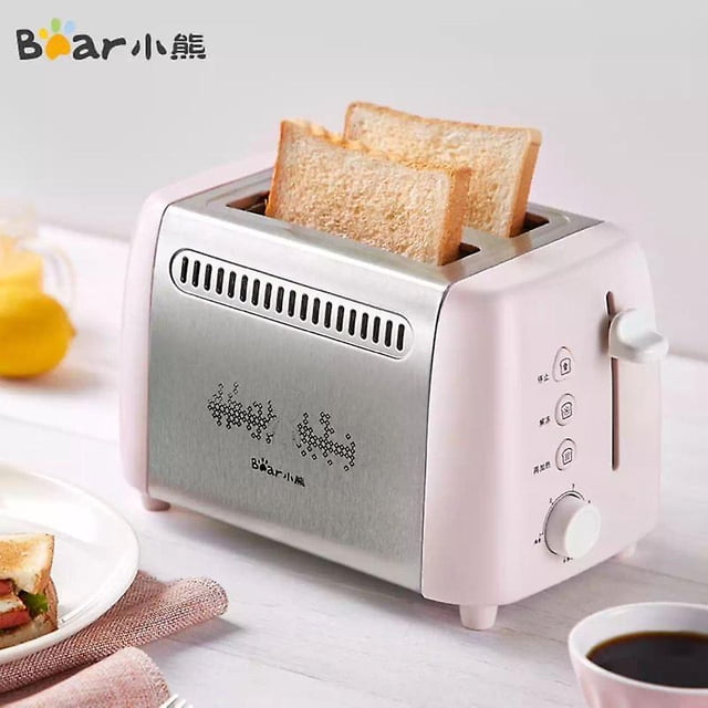 Tostadora Bear Dsl-a02e3 Máquina de desayuno multifunción para el hogar Tostadora pequeña para el suelo color rosa