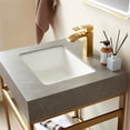 thumbnail image 6 of Funes 24" Single Sink Bathroom Vanity in Brushed Gold Frame Gray Top w/ Mirror, 6 of 9