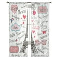 thumbnail image 2 of Set Of Paris Symbolslettering Luxurious Chiffon Sheer Curtains for Living Room Bedroom ration Window Voiles Tulle Curtain, 2 of 7