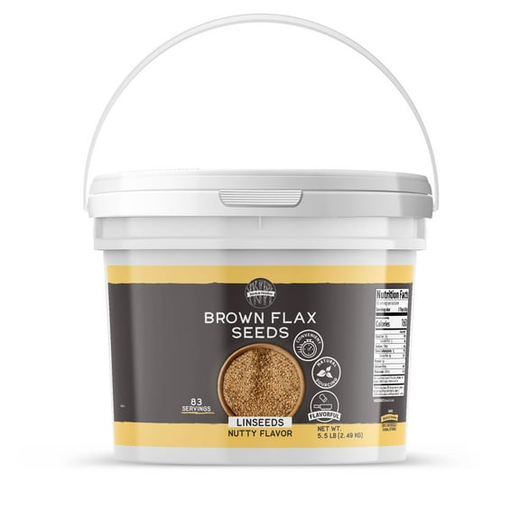 Birch & Meadow 1 Gallon Bucket of Brown Flax Seeds, Nutty Flavor, Linseeds