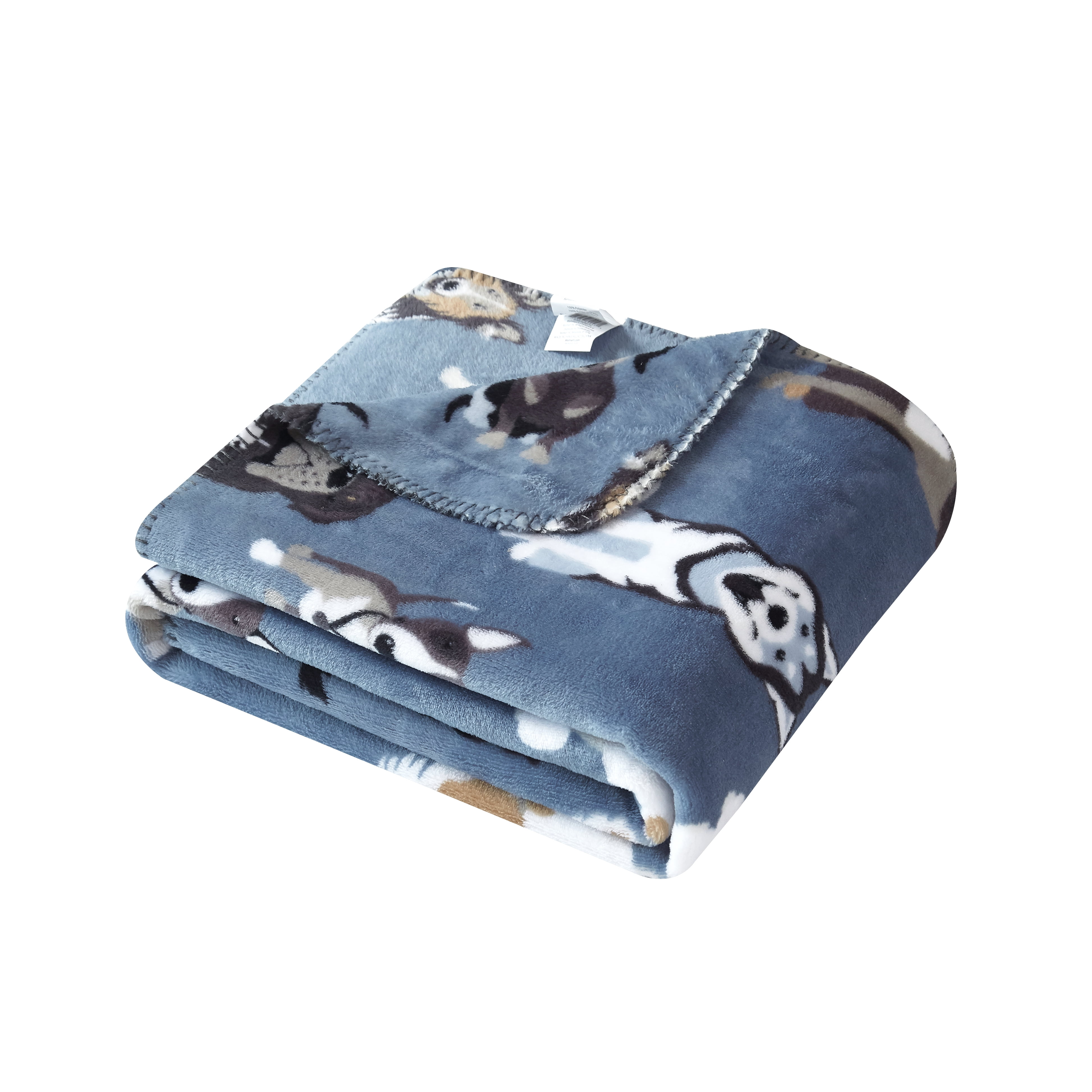 Mainstays Fleece Throw, Grey Dog 50x60