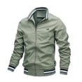 thumbnail image 1 of Autumn and winter men's new solid color cardigan jacket casual men's coach jacket, 1 of 5