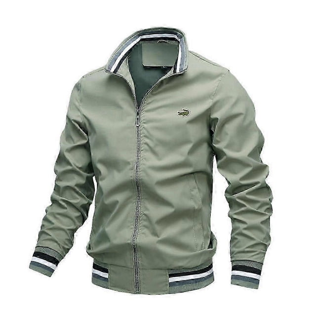 Autumn and winter men's new solid color cardigan jacket casual men's coach jacket