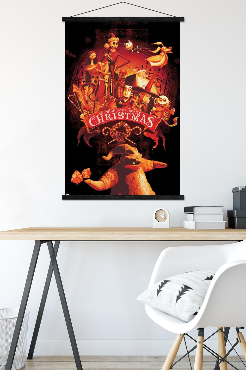 Disney Tim Burton's The Nightmare Before Christmas - Red Group Wall Poster with Magnetic Frame, 22.375" x 34"