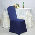 thumbnail image 5 of Efavormart Satin Rosette Navy Stretch Banquet Spandex Chair Cover Dinning Event Slipcover For Wedding Party Banquet Catering, 5 of 7