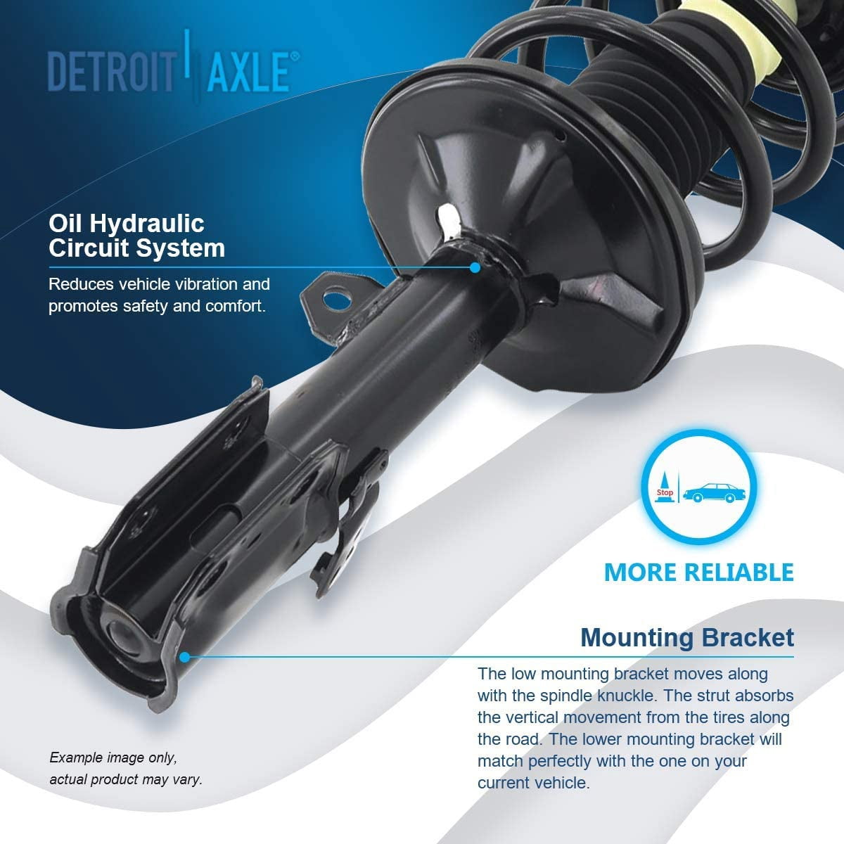 Detroit Axle - Front Struts for 2003-2008 Toyota Matrix Pontiac Vibe Complete 2pc Struts w/Coil Spring 2004 2005 2006 2007 Replacement Quick Install Ready Struts Assembly