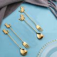 thumbnail image 3 of Cheers.US 6 Pcs/Set Stainless Steel Gold Dessert Forks and Spoons Set,Serving Flatware Set, Copper Serving Flatware Set, Cake Server,Mini Golden Coffee Spoons,Cute Fruit Salad Cake Forks, 3 of 7