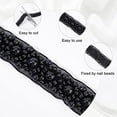 thumbnail image 4 of 3.3 Yard Faux Pearls Lace Ribbon 0.6inch Wide Black Beaded Crystal Rhinestone Applique Edge Lace Ribbon, 4 of 9
