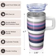thumbnail image 3 of 20oz Travel Coffee Cup with Handle, Geometric Stainless Steel Double Wall Insulated Tumbler Leak Proof Includes Straw, 3 of 5
